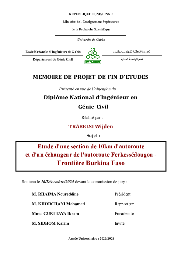 (PDF) rapport de projet de fin d'études - ingénieur en génie civil