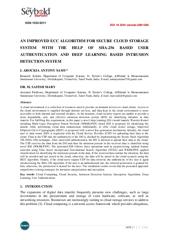 (PDF) An Improved Ecc Algorithm for Secure Cloud Storage System with ...