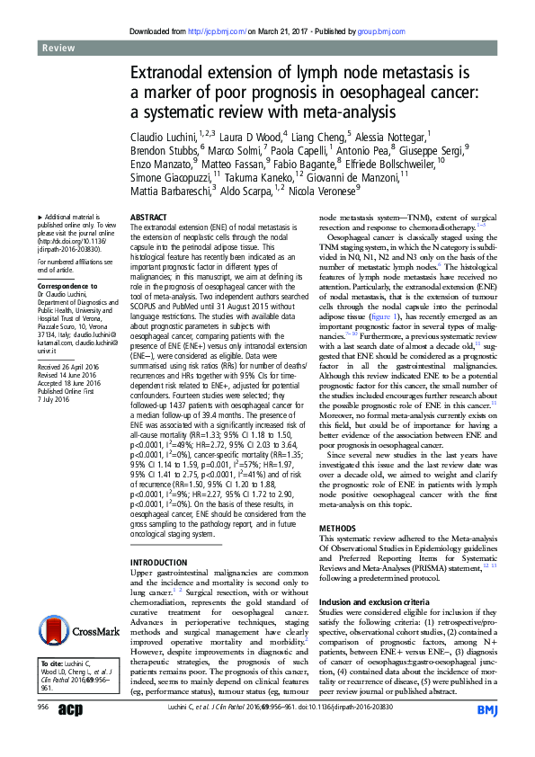 (PDF) Extranodal extension of lymph node metastasis is a marker of poor ...