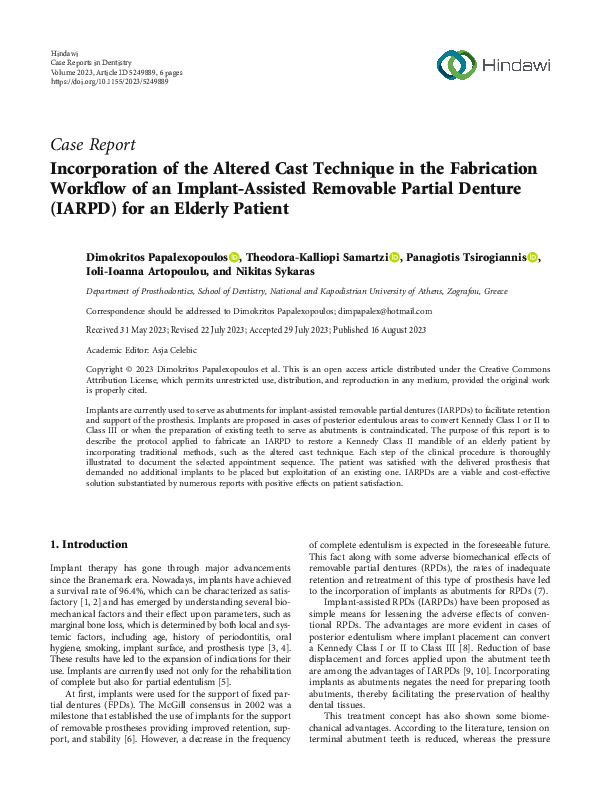 (PDF) Incorporation of the Altered Cast Technique in the Fabrication ...