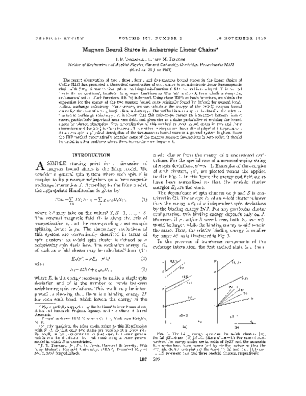 (PDF) Magnon Bound States in Anisotropic Linear Chains