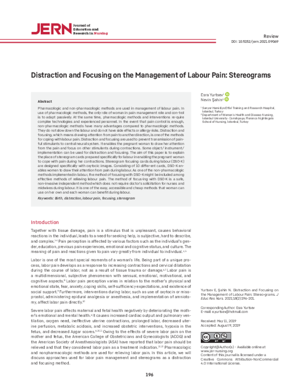 (PDF) Distraction and Focusing on the Management of Labour Pain ...