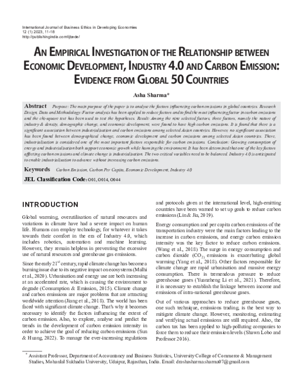(PDF) An Empirical Investigation of the Relationship between Economic ...