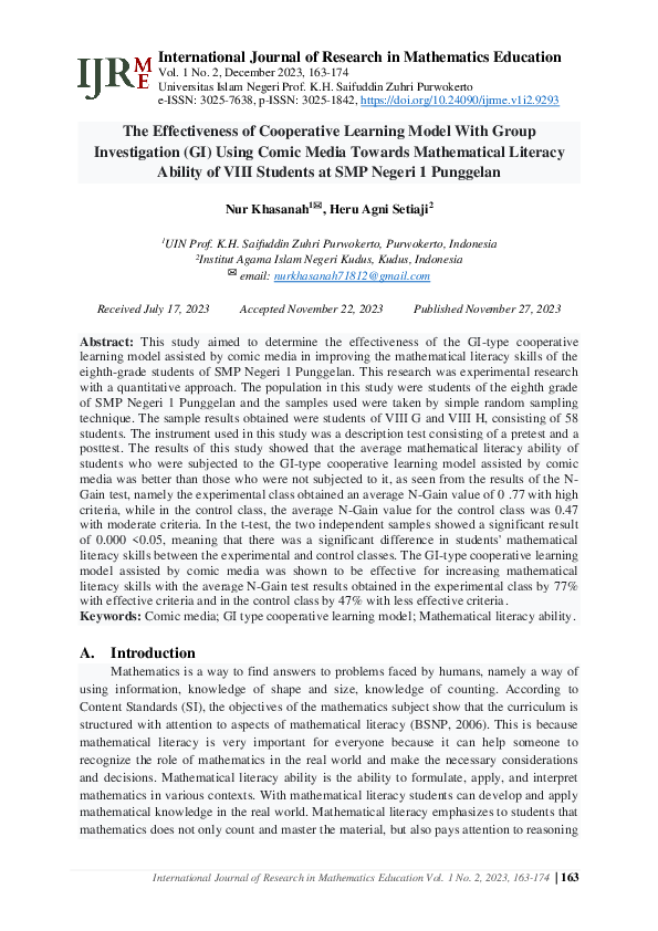 (PDF) The Effectiveness of Cooperative Learning Model with Group ...