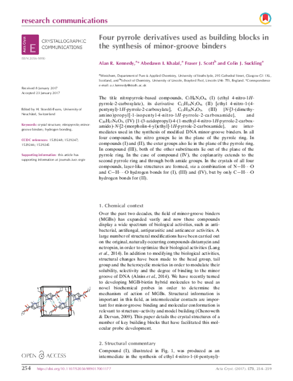 (PDF) Four pyrrole derivatives used as building blocks in the synthesis ...
