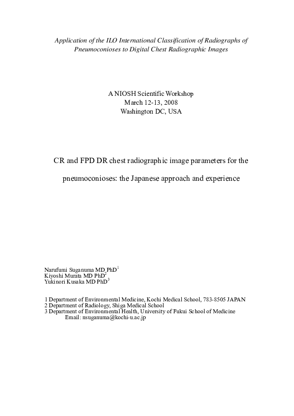 (PDF) CR and FPD DR chest radiographic image parameters for the ...