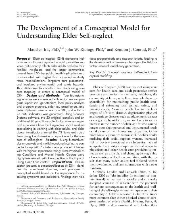 (PDF) The Development of a Conceptual Model for Understanding Elder ...