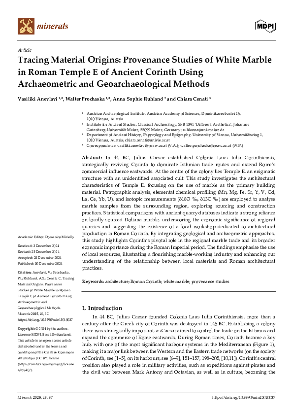 (PDF) Tracing Material Origins: Provenance Studies of White Marble in ...