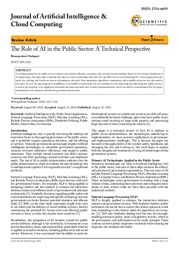 (PDF) The role of ai in the public sector