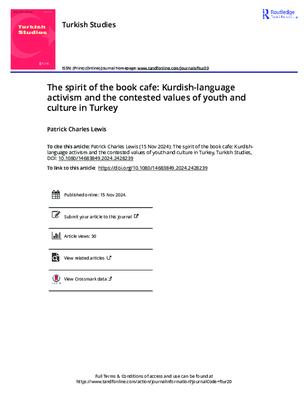 (PDF) The spirit of the book cafe Kurdish-language activism and the ...