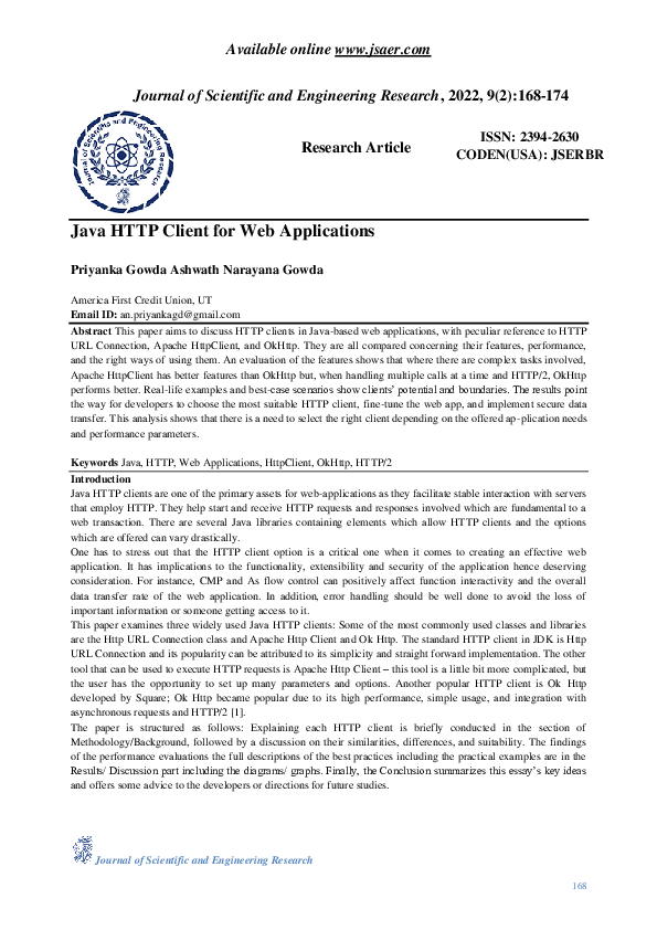 (PDF) Java HTTP Client for Web Applications