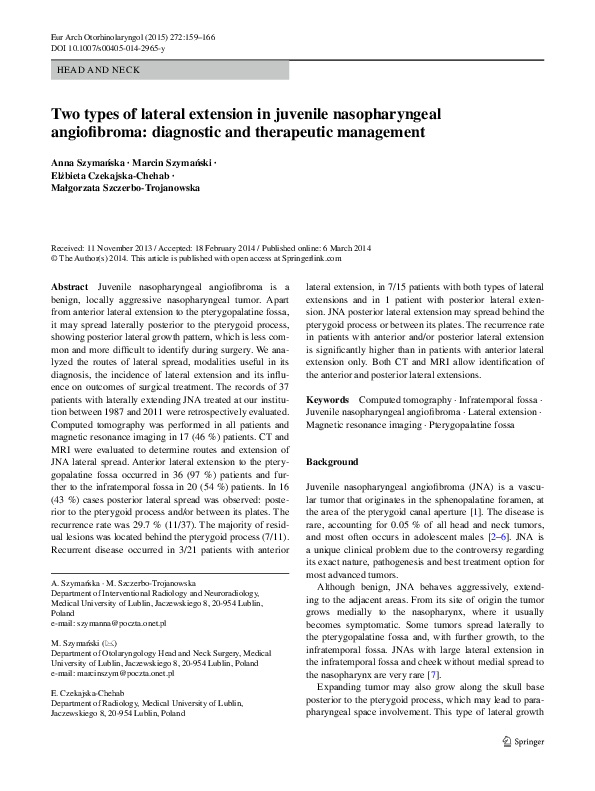 (PDF) Two types of lateral extension in juvenile nasopharyngeal ...