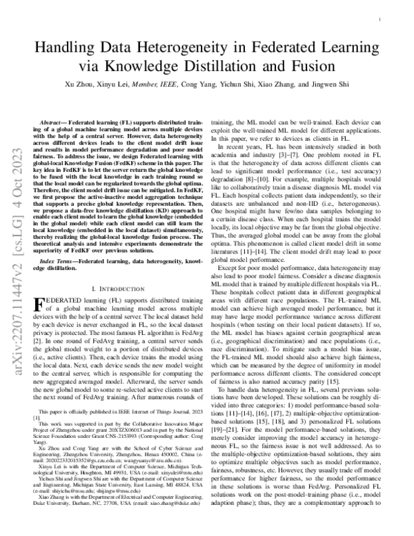 (PDF) Handling Data Heterogeneity in Federated Learning via Knowledge ...