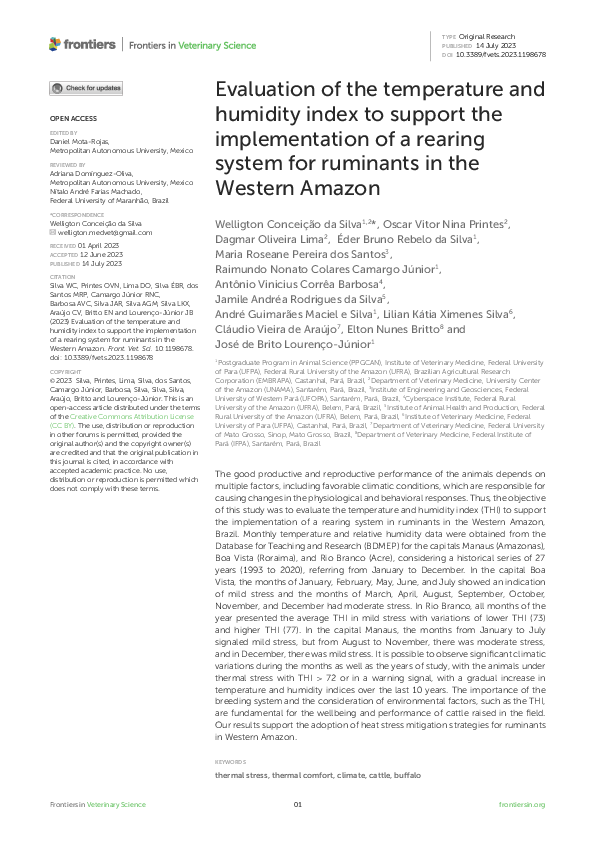 (PDF) Evaluation of the temperature and humidity index to support the ...