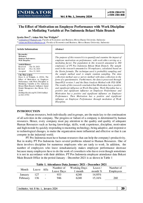 (PDF) The Effect of Motivation on Employee Performance with Work ...