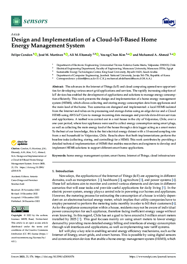 (PDF) Design and Implementation of a Cloud-IoT-Based Home Energy ...