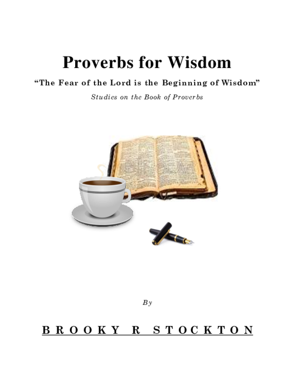 (PDF) Proverbs for Wisdom, Form #17.060