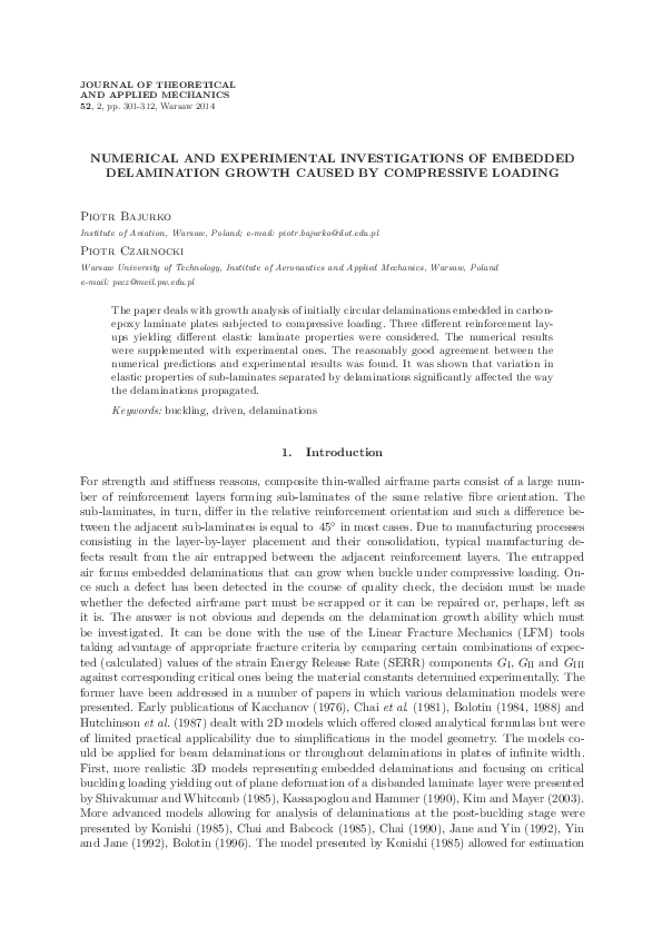(PDF) Numerical and experimental investigations of embedded ...
