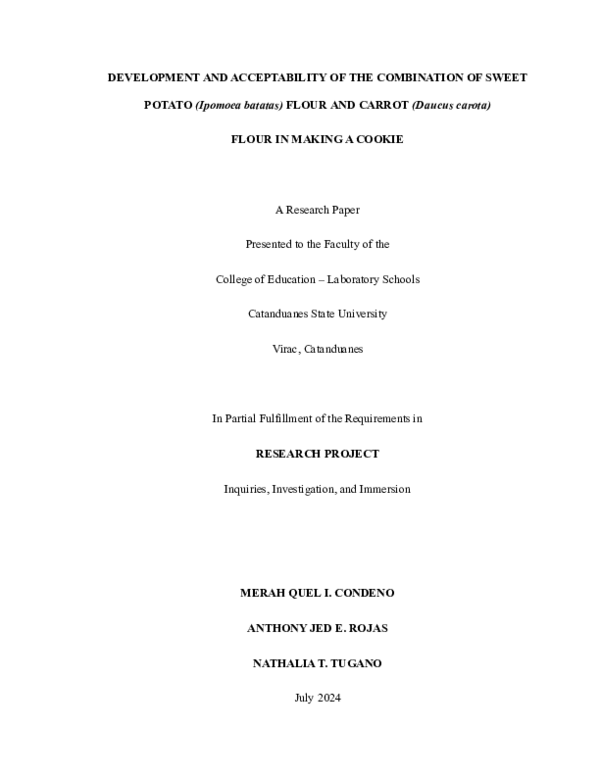 (PDF) DEVELOPMENT AND ACCEPTABILITY OF COOKIES (FINAL MANU)