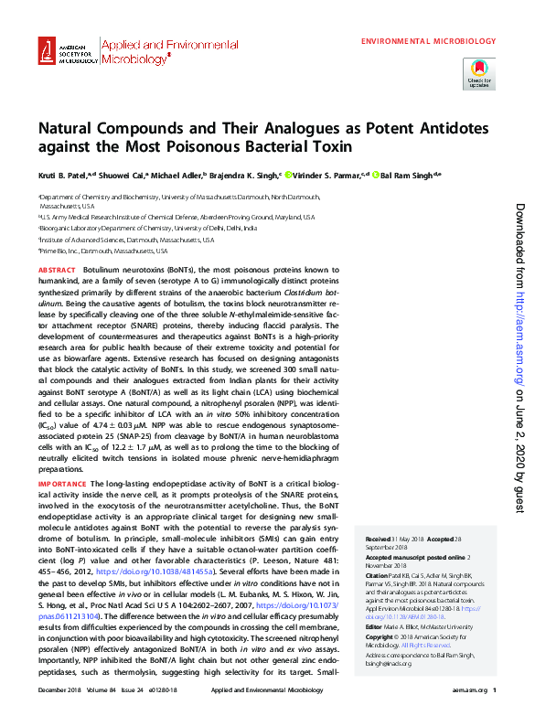 (PDF) Natural Compounds and Their Analogues as Potent Antidotes against ...