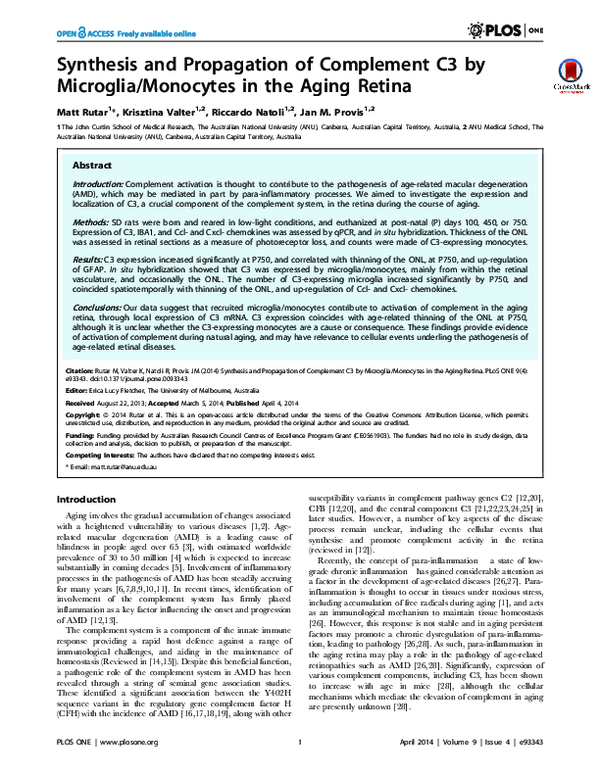 (PDF) Synthesis and Propagation of Complement C3 by Microglia/Monocytes ...