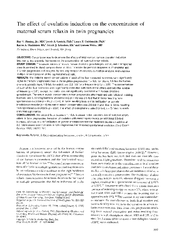(PDF) The effect of ovulation induction on the concentration of ...