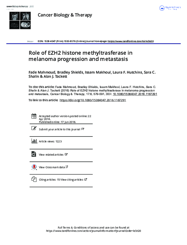(PDF) Role of EZH2 histone methyltrasferase in melanoma progression and ...