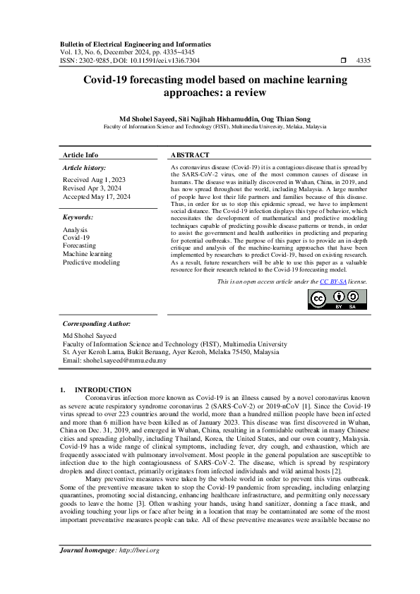(PDF) Covid-19 forecasting model based on machine learning approaches ...