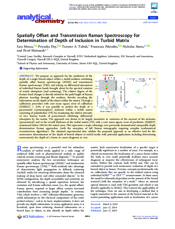 (PDF) Spatially Offset and Transmission Raman Spectroscopy for ...