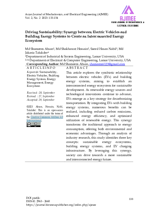 (PDF) Driving Sustainability Synergy between Electric Vehicles and ...