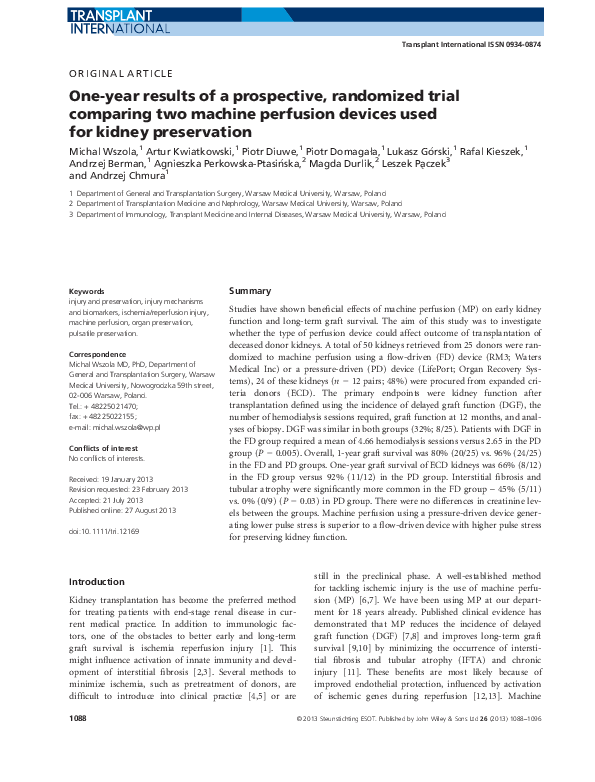 (PDF) One-year results of a prospective, randomized trial comparing two ...