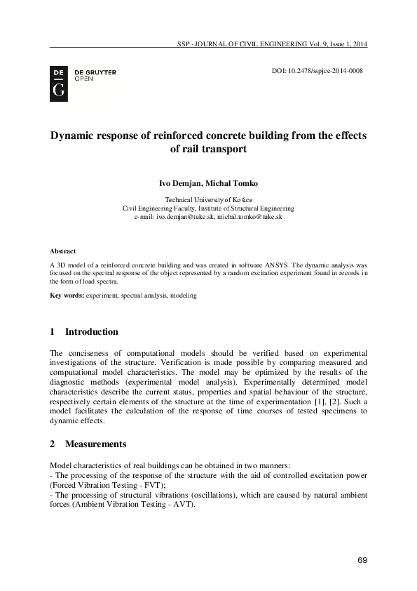 (PDF) Dynamic response of reinforced concrete building from the effects ...