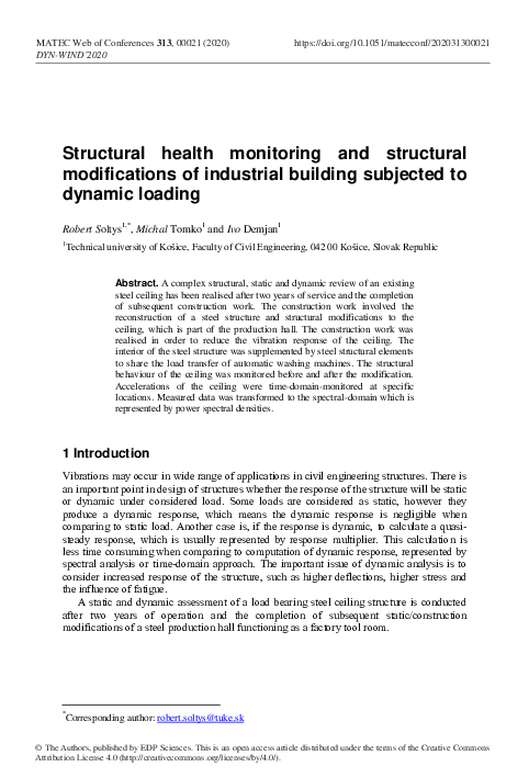 (PDF) Structural health monitoring and structural modifications of ...