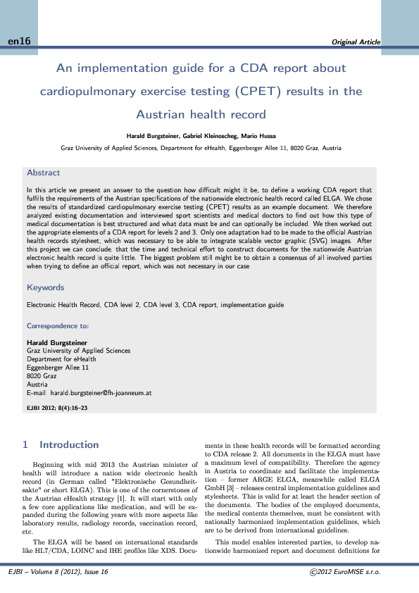 (PDF) An implementation guide for a CDA report about cardiopulmonary ...