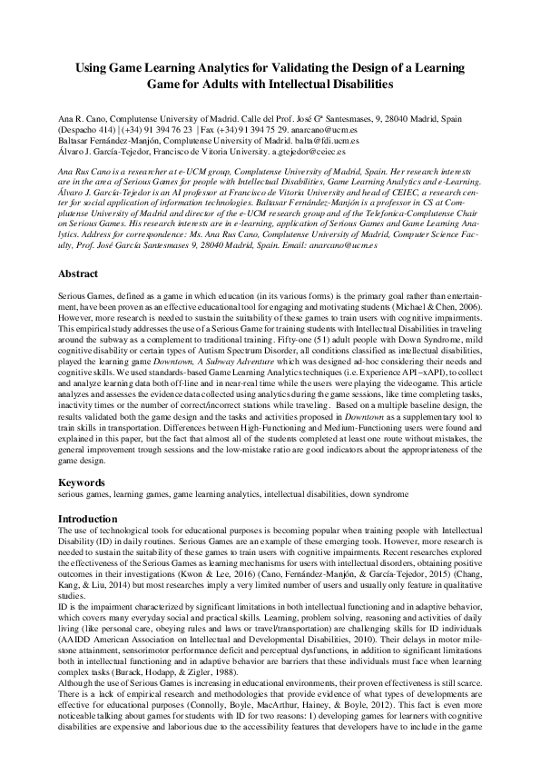 (PDF) Using Game Learning Analytics for Validating the Design of a ...