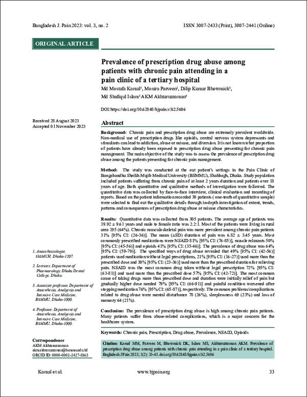 (PDF) Prevalence of prescription drug abuse among patients with chronic ...