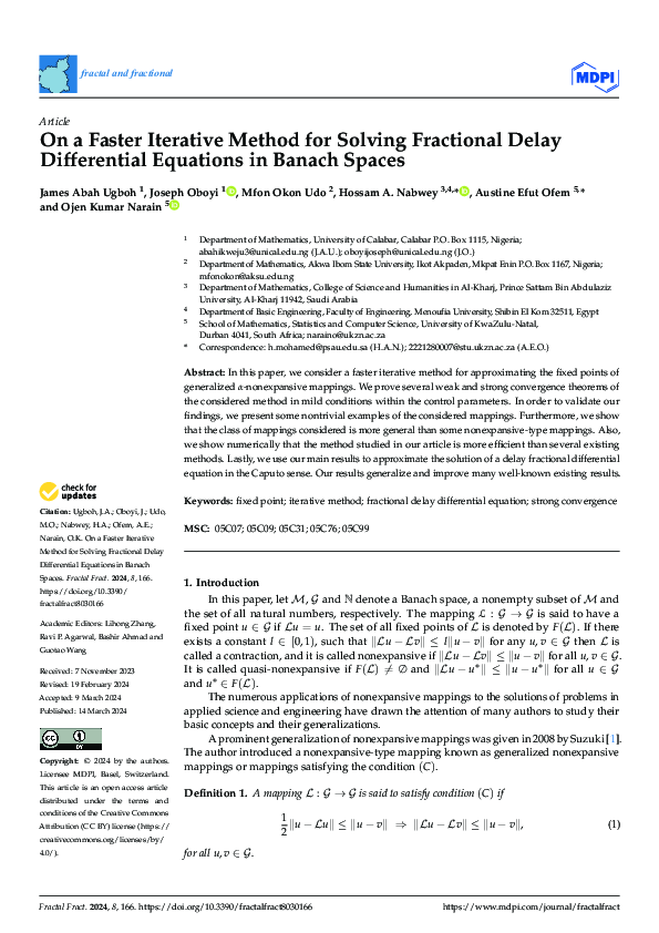 (PDF) On a Faster Iterative Method for Solving Fractional Delay ...