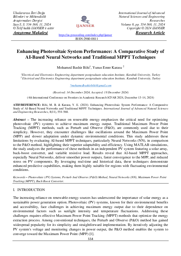 (PDF) Enhancing Photovoltaic System Performance: A Comparative Study of ...