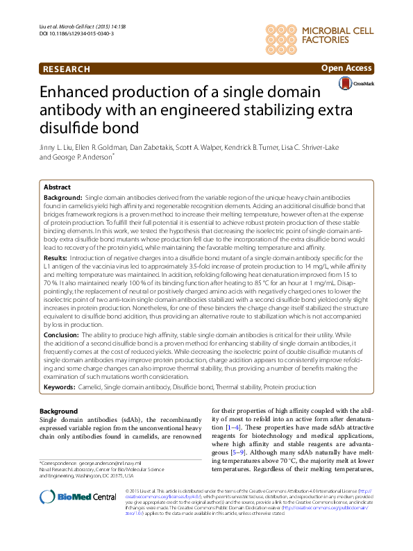 (PDF) Enhanced production of a single domain antibody with an ...