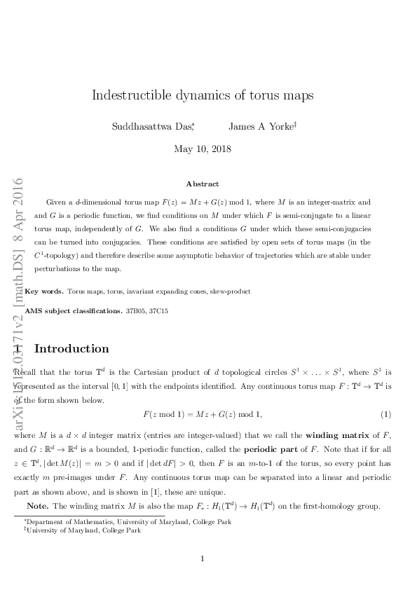 (PDF) An open set of torus-maps conjugate to skew products | James ...