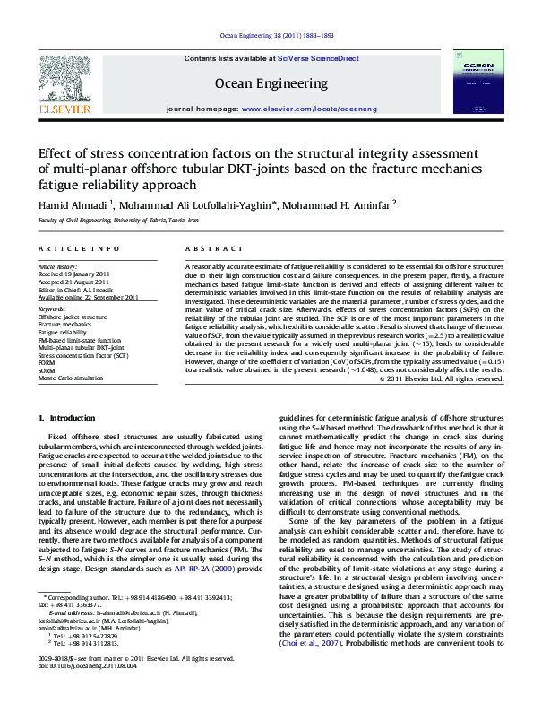 (PDF) Effect of stress concentration factors on the structural ...