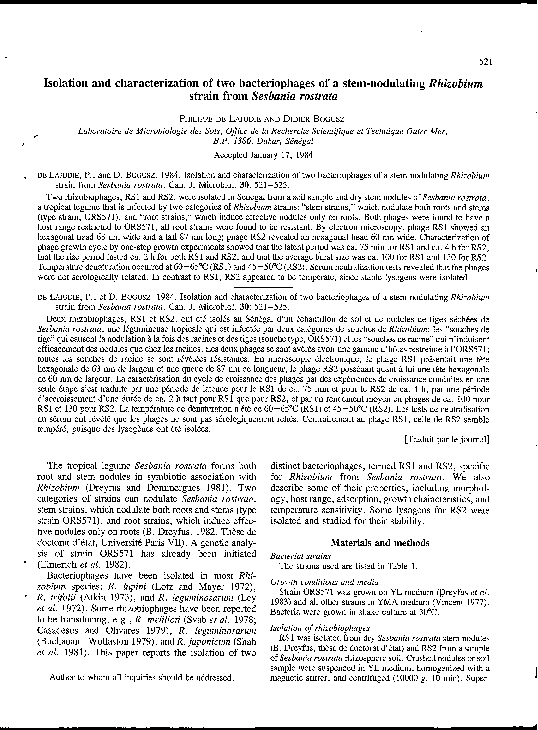 (PDF) Isolation and characterization of two bacteriophages of a stem ...