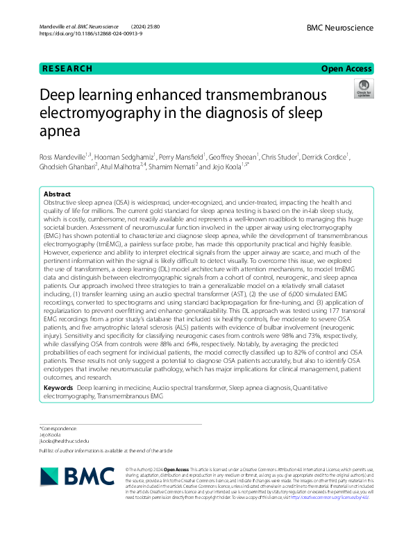 (PDF) Mandeville et al. 2024 Deep learning enhanced transmembranous ...