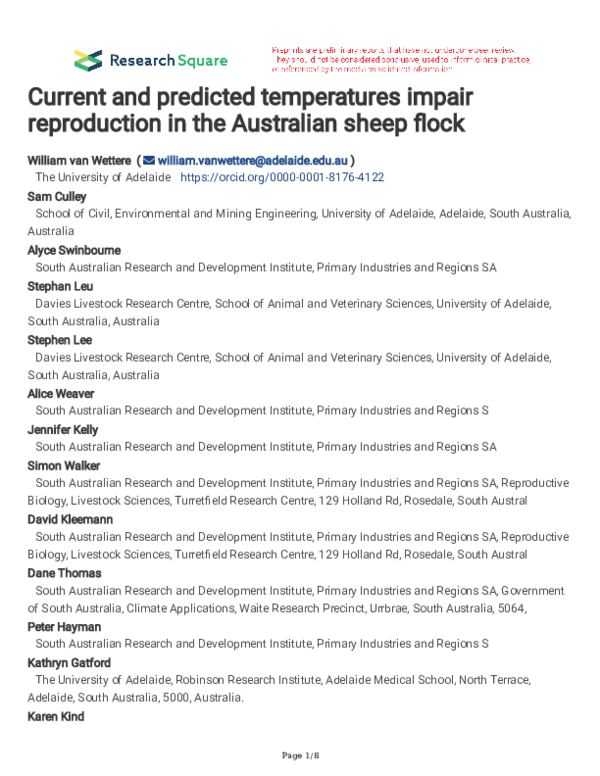 (PDF) Current and predicted temperatures impair reproduction in the ...
