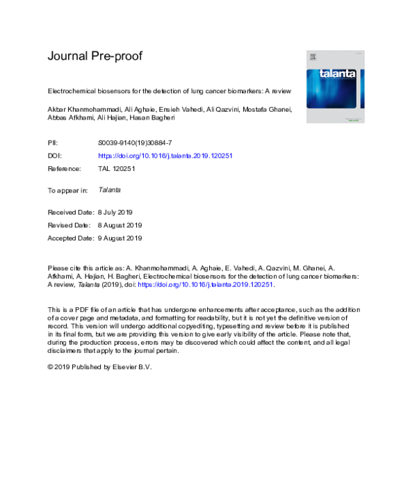 (PDF) Electrochemical biosensors for the detection of lung cancer ...