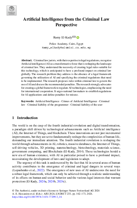 (PDF) Artificial Intelligence from the Criminal Law Perspective