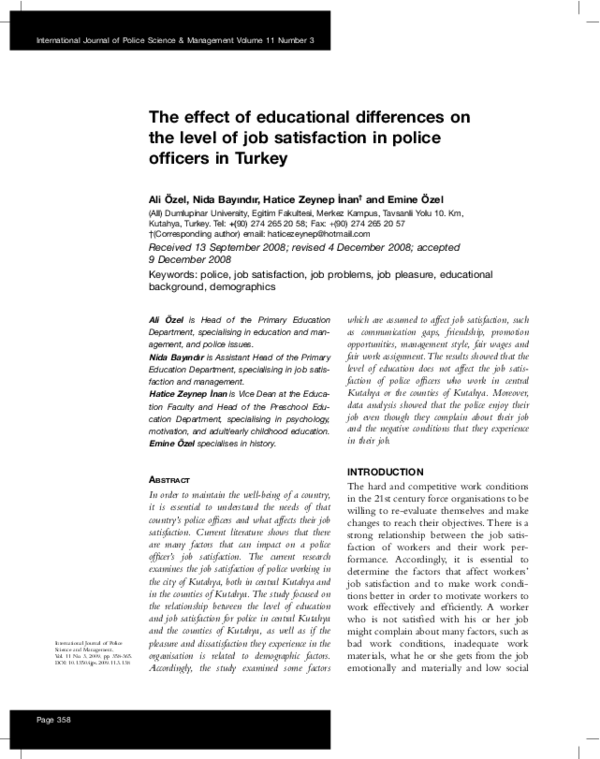 (PDF) The effect of educational differences on the level of job ...