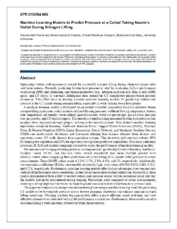 (PDF) Machine Learning Models to Predict Pressure at a Coiled Tubing ...