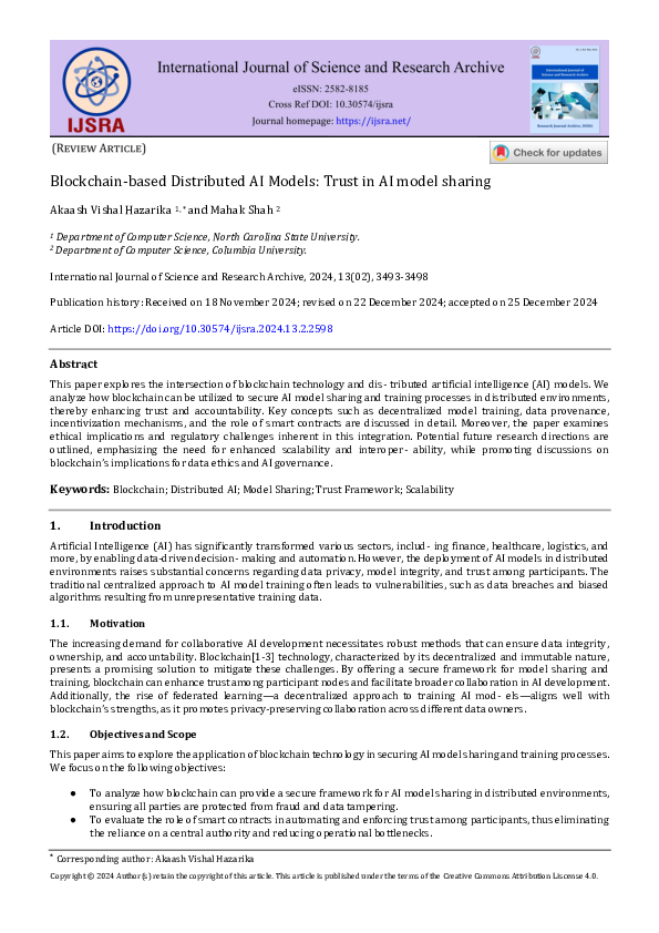 (PDF) Blockchain-based Distributed AI Models: Trust in AI model sharing