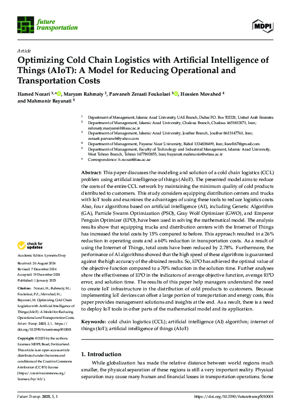 (PDF) Optimizing Cold Chain Logistics with Artificial Intelligence of ...
